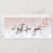 ギフト証明書大理石バラ金ゴールドはさみ髪 (正面)