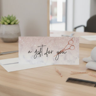 ギフト証明書大理石バラ金ゴールドはさみ髪