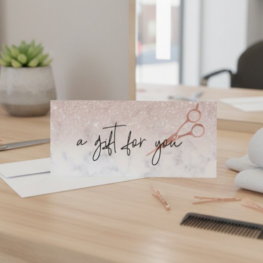 ギフト証明書大理石バラ金ゴールドはさみ髪