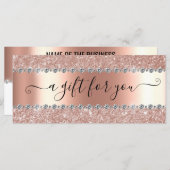 ギフト証明書大理石バラ金ゴールドグリッターダイヤモンド (正面/裏面)