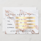 ギフト証明書大理石銅ラッシュ美しいメイクアップ (裏面)