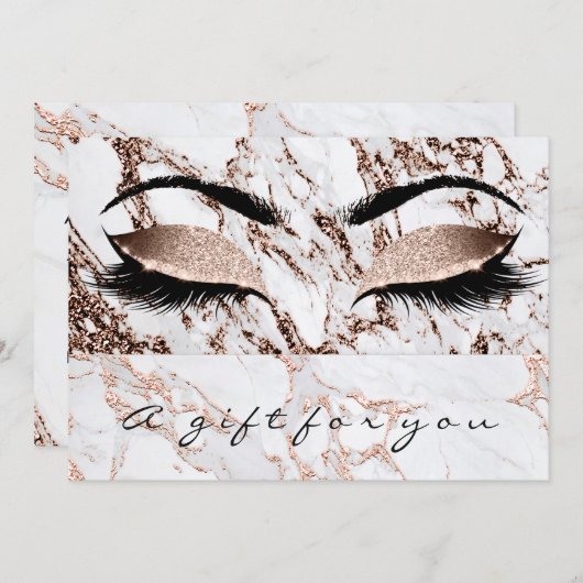 ギフト証明書大理石銅ラッシュ美しいメイクアップ (正面/裏面)