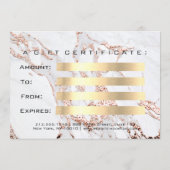 ギフト証明書大理石銅ラッシュ美しいメイクアップ (裏面)