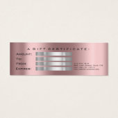 ギフト証明書小さな発疹メイクアップスパークグレー (裏面)