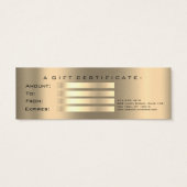ギフト証明書小セピア金ゴールドまつ毛化粧 (裏面)