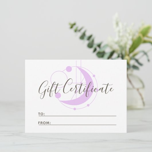 ギフト証明書形而上学的な幾何ムーンカード 招待状 (スタンド正面)