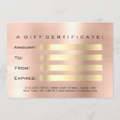 ギフト証明書桃バラまつげ美しい化粧 (裏面)