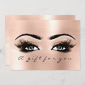 ギフト証明書桃バラまつげ美しい化粧 (正面/裏面)