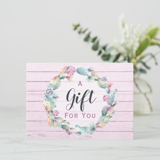 ギフト証明書水の色の多肉性サボホ (スタンド正面)