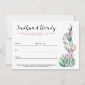 ギフト証明書水の色の多肉性サボホ (裏面)