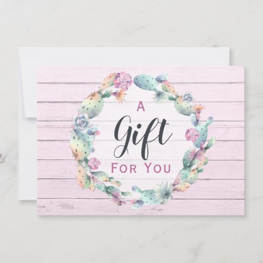 ギフト証明書水の色の多肉性サボホ (正面)