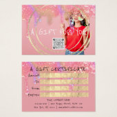 ギフト証明書爪、 ネイルヘアメイクアップQR写真 (正面&裏面)