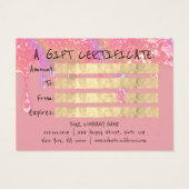 ギフト証明書爪、 ネイルヘアメイクアップQR写真 (裏面)