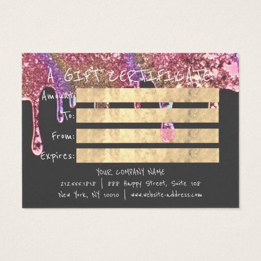 ギフト証明書爪、 ネイルヘアメイクドリップグレー (裏面)