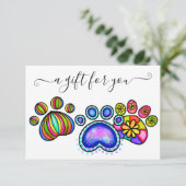 ギフト証明書犬の足のグルーミングペット獣医ボード (スタンド正面)