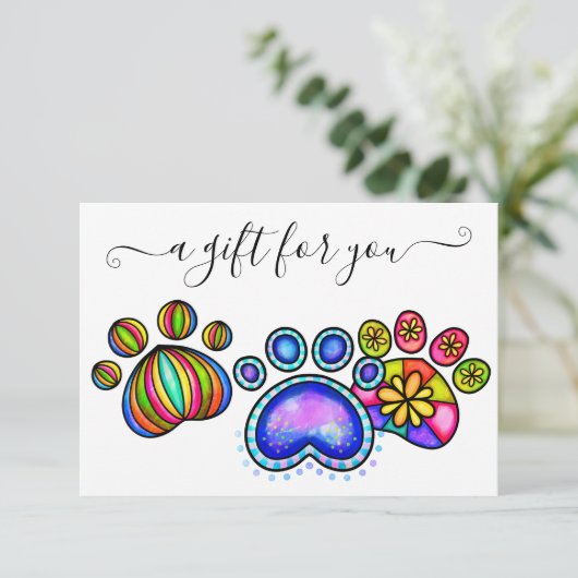 ギフト証明書犬の足のグルーミングペット獣医ボード (スタンド正面)