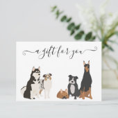 ギフト証明書犬グルーミングデジタル獣医ボード 招待状 (スタンド正面)