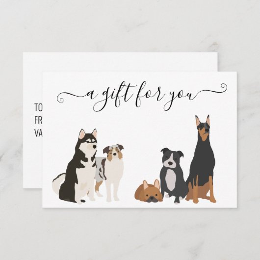 ギフト証明書犬グルーミングデジタル獣医ボード 招待状 (正面/裏面)