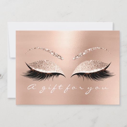 ギフト証明書白い点字美しいバラピンク (正面)