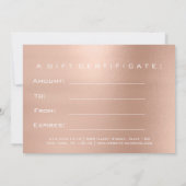 ギフト証明書白い点字美しいバラピンク (裏面)