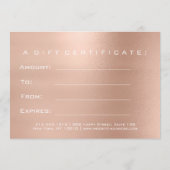 ギフト証明書白い点字美しいバラピンク (裏面)