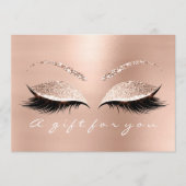 ギフト証明書白い点字美しいバラピンク (正面)