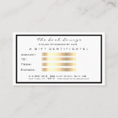 ギフト証明書白グリッター金ゴールドまぶし化粧 割引カード (裏面)