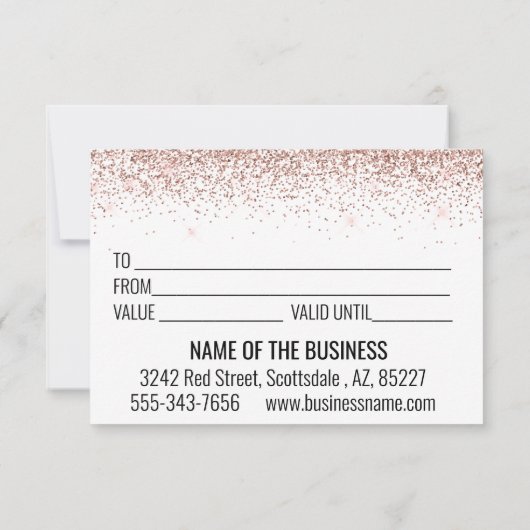 ギフト証明書目の茶色の発疹バラ金ゴールド (裏面)