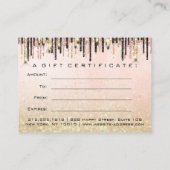 ギフト証明書美しいショップヘア爪、 ネイルグラムドリップ 名刺 (裏面)