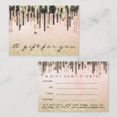 ギフト証明書美しいショップヘア爪、 ネイルグラムドリップ 名刺 (正面/裏面)