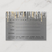 ギフト証明書美しいショップヘア爪、 ネイルシルバー 名刺 (裏面)