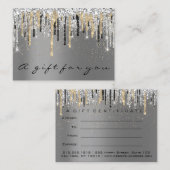 ギフト証明書美しいショップヘア爪、 ネイルシルバー 名刺 (正面/裏面)