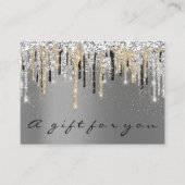 ギフト証明書美しいショップヘア爪、 ネイルシルバー 名刺 (正面)