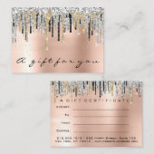 ギフト証明書美しいショップヘア爪、 ネイルバラ金ゴールド 名刺 (正面/裏面)