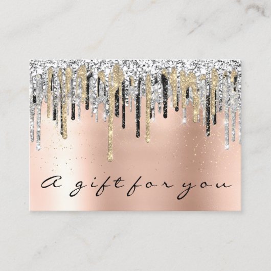 ギフト証明書美しいショップヘア爪、 ネイルバラ金ゴールド 名刺 (正面)