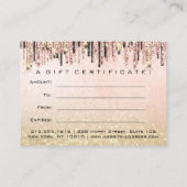 ギフト証明書美しいショップヘア爪、 ネイルバラGlam 名刺 (裏面)