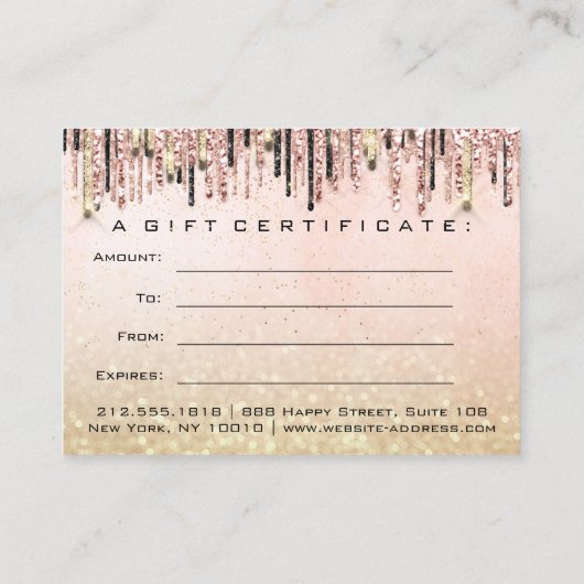 ギフト証明書美しいショップヘア爪、 ネイルバラGlam 名刺 (裏面)