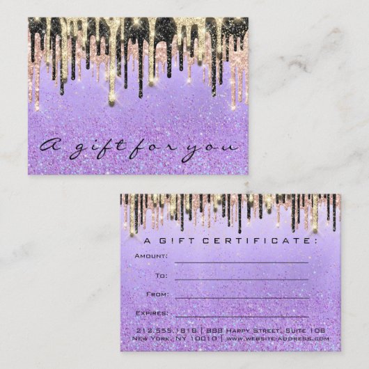 ギフト証明書美しいショップ髪の爪、 ネイルバラ 名刺 (正面/裏面)