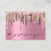 ギフト証明書美しいスタジオヘアスタイリストピンク 名刺 (正面)