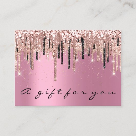 ギフト証明書美しいスタジオヘアスタイリストピンク 名刺 (正面)