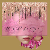 ギフト証明書美しいスタジオヘアスタイリストピンク 名刺