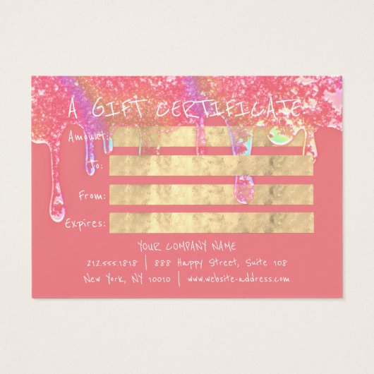 ギフト証明書美しいヘアメイクアップドリップスパピーチ (裏面)