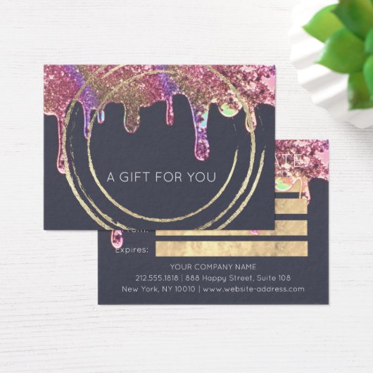 ギフト証明書美しいヘアメイクアップ金ゴールドドリンク (デスク)