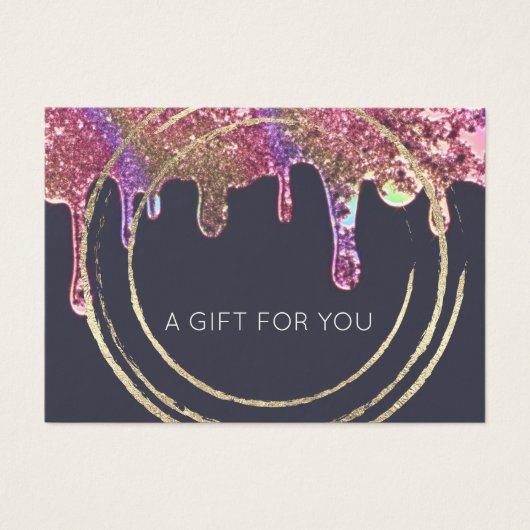 ギフト証明書美しいヘアメイクアップ金ゴールドドリンク (正面)