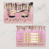 ギフト証明書美容師バラピンクメイクアップラッシュ 名刺 (正面/裏面)