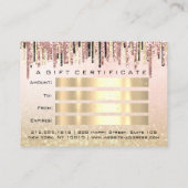 ギフト証明書美容師バラブラスメイクアップラッシュ 名刺 (裏面)