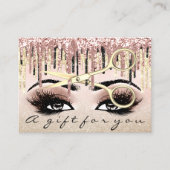 ギフト証明書美容師バララックス金ゴールドメイクアップ 名刺 (正面)