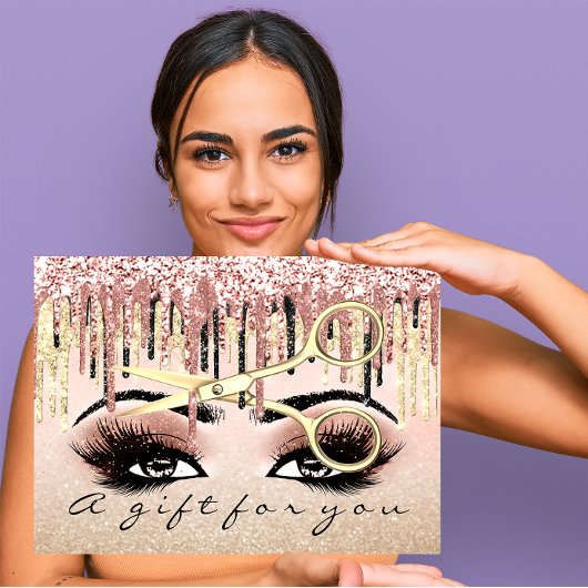 ギフト証明書美容師バララックス金ゴールドメイクアップ 名刺