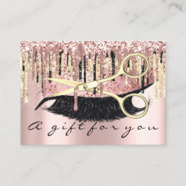 ギフト証明書美容師メイクアップラッシュ金ゴールドバラ 名刺