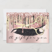 ギフト証明書美容師メイクアップラッシュ金ゴールドルクス 招待状 (正面)